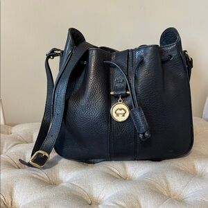 Elegant dark blue Leather Shoulder Bag